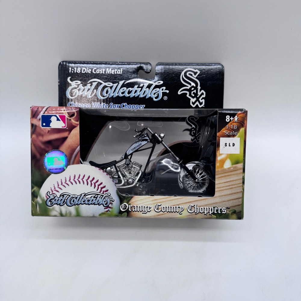 Ertl Chicago White Sox 1:18 Die Cast Metal Chopper Black Orange County Motorcycl